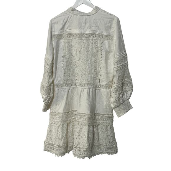 ALICE AND OLIVIA XLARGE CALIN TIERED LACE MINI DRESS OFF WHITE MSRP $495 - Picture 6 of 16